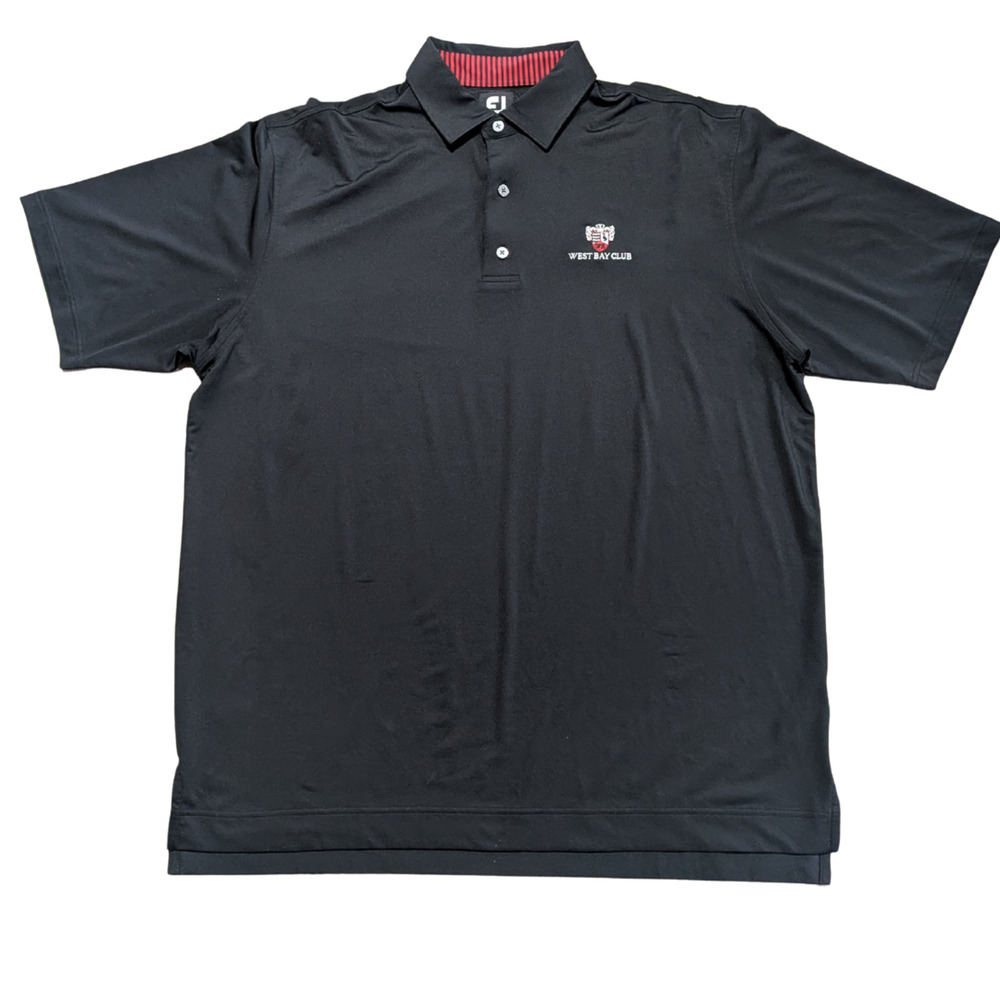 FootJoy FJ Men's XL Black Golf Polo Shirt West Bay Club Stretch Performance